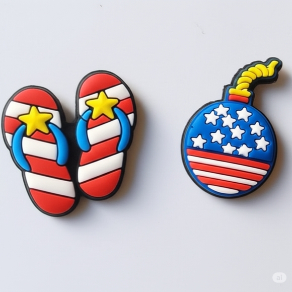 Croc American Flag jibitz shoe charms bundle - Picture 1 of 4